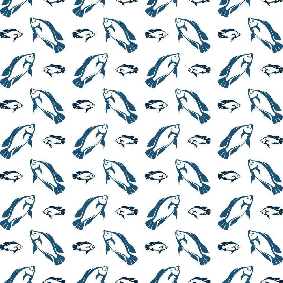 Fish usable trendy multicolor repeating pattern illustration background design vector