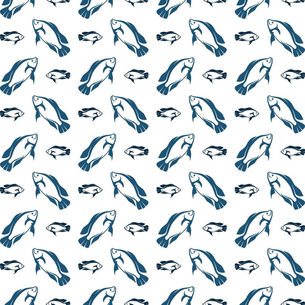 Fish usable trendy multicolor repeating pattern illustration background design vector