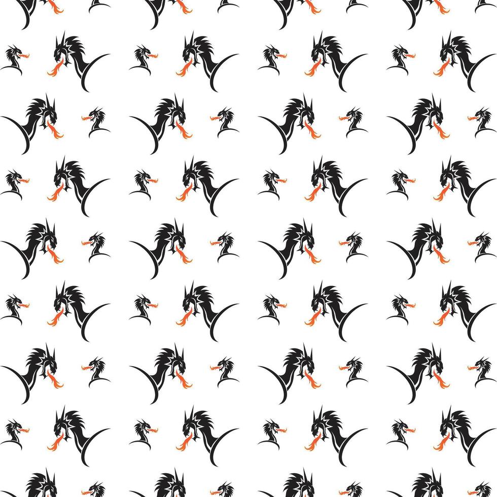 Dragon head usable trendy multicolor repeating pattern illustration background design vector