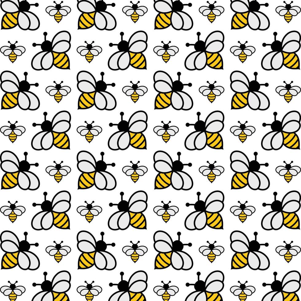 Bee uncommon trendy multicolor repeating pattern illustration background design vector