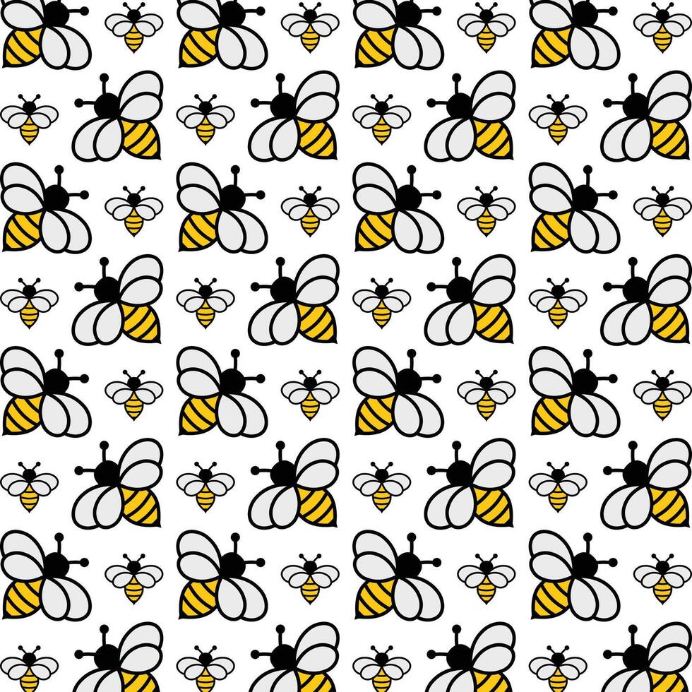 abeja poco común de moda multicolor repitiendo modelo ilustración antecedentes diseño vector