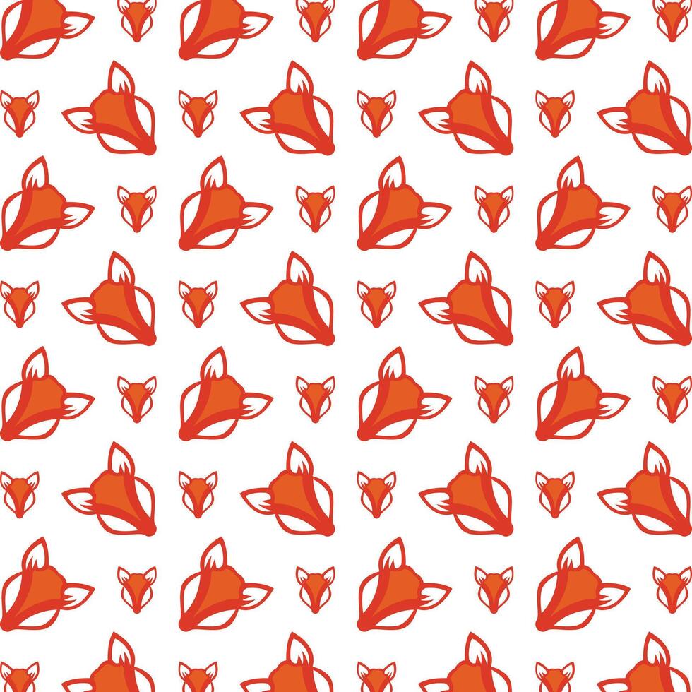 Fox head usable trendy multicolor repeating pattern illustration background design vector