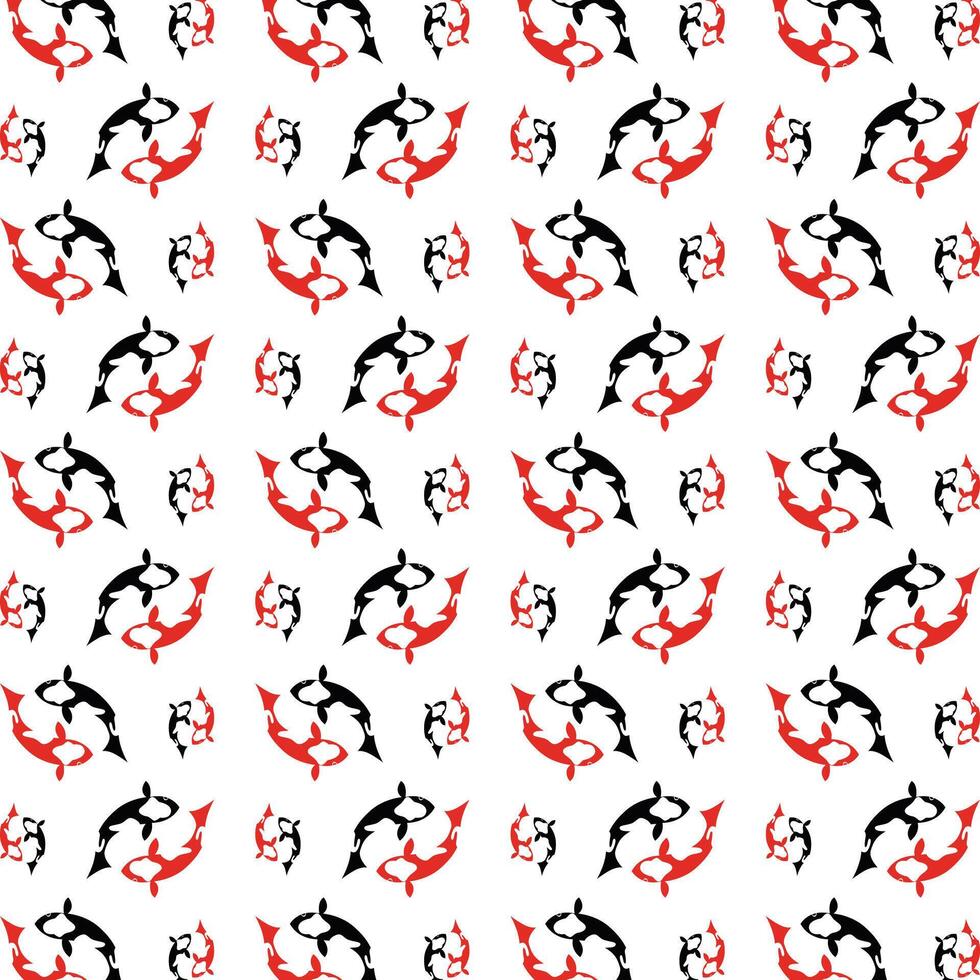 Koi fish usable trendy multicolor repeating pattern illustration background design vector