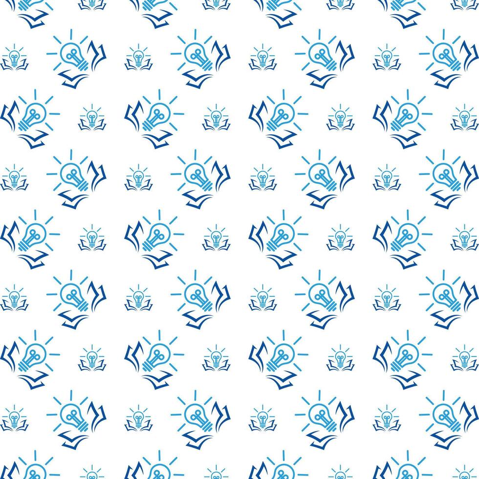 Bulb book wondrous trendy multicolor repeating pattern illustration background design vector