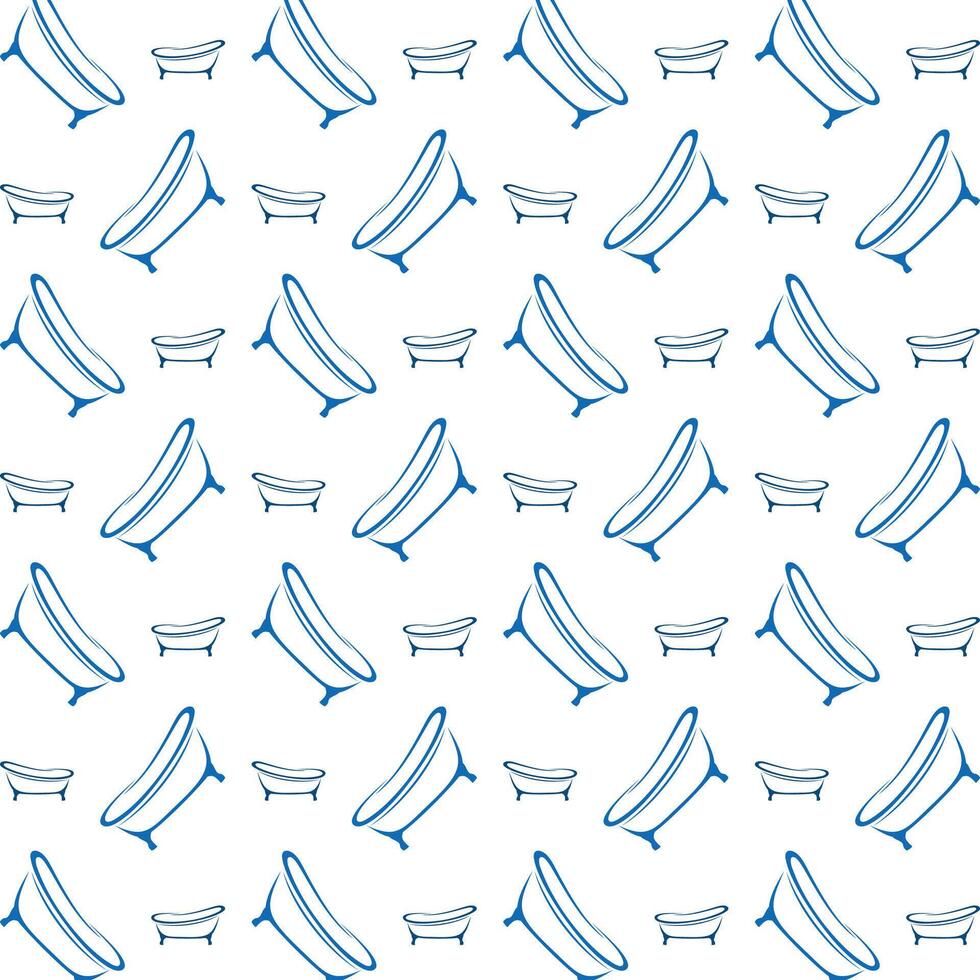 Bathtub uncommon trendy multicolor repeating pattern illustration background design vector