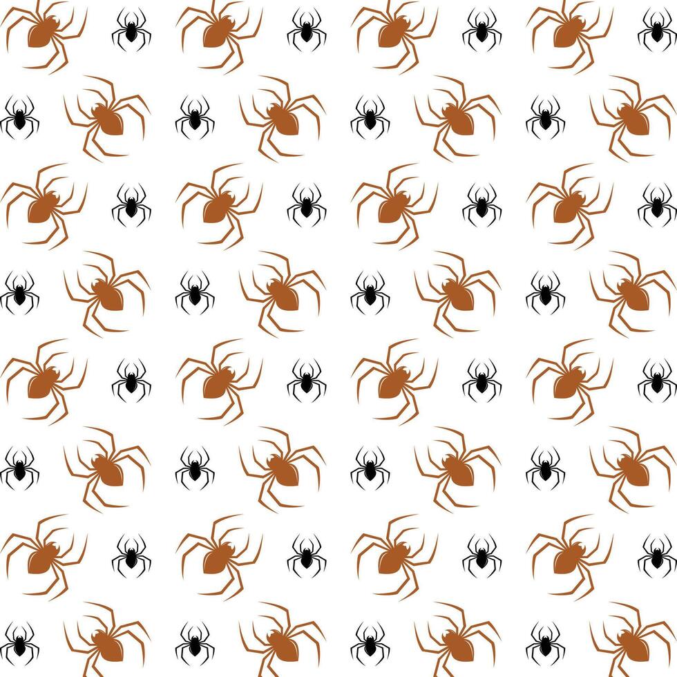 Black spider staggering trendy multicolor repeating pattern illustration background design vector