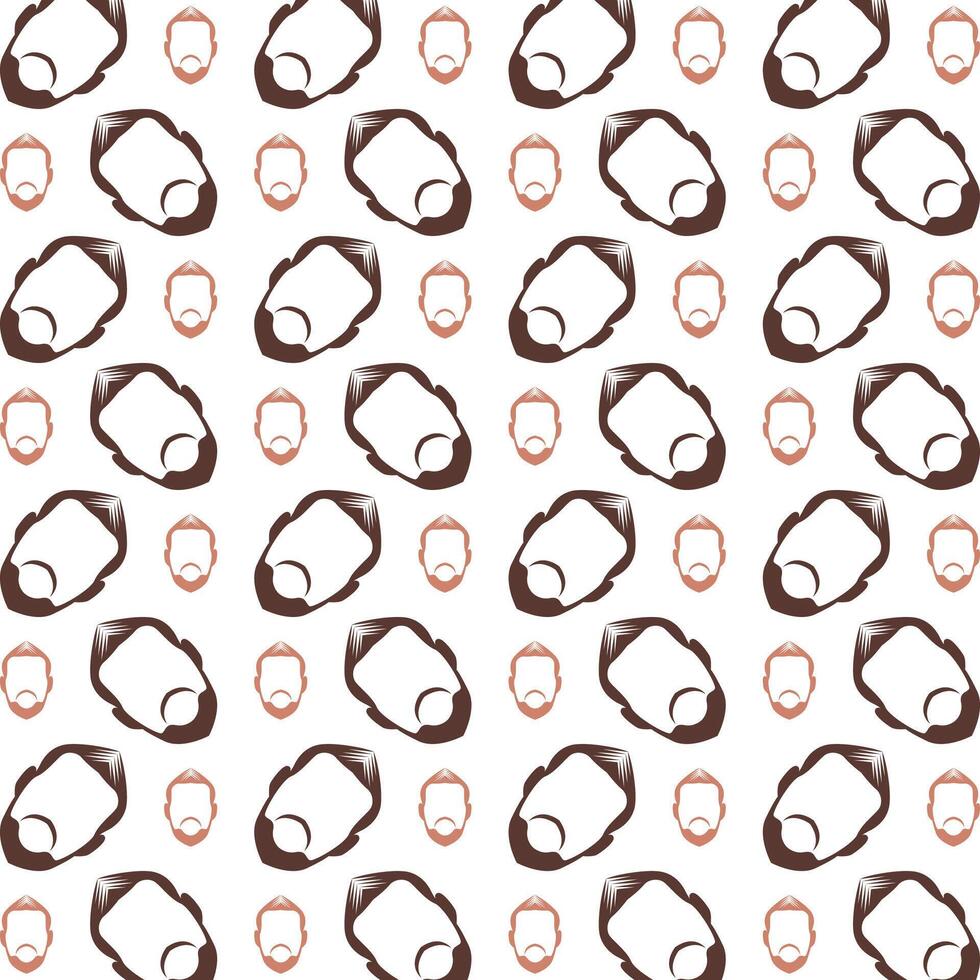 Masculine beard handy trendy multicolor repeating pattern illustration background design vector