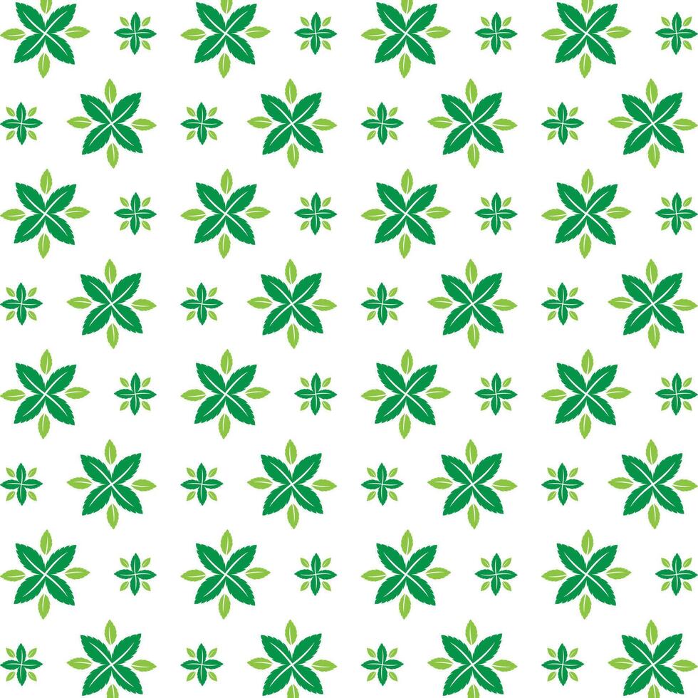 Mint leaf crafty trendy multicolor repeating pattern illustration background design vector