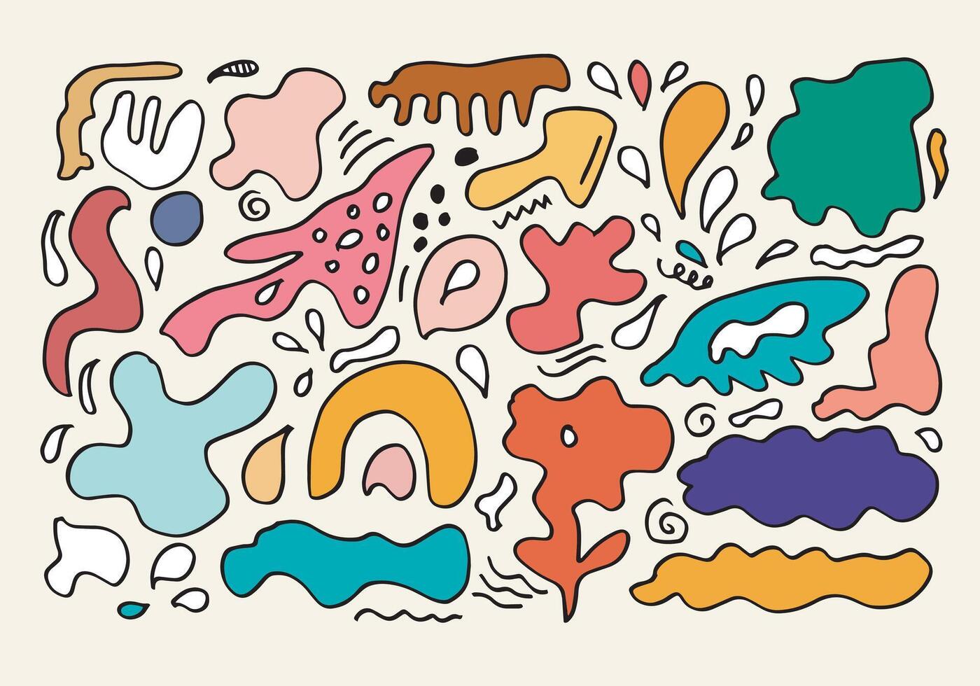Decorative abstract with doodles of shapes. Abstract modern contemporary trendy for design concept. vector