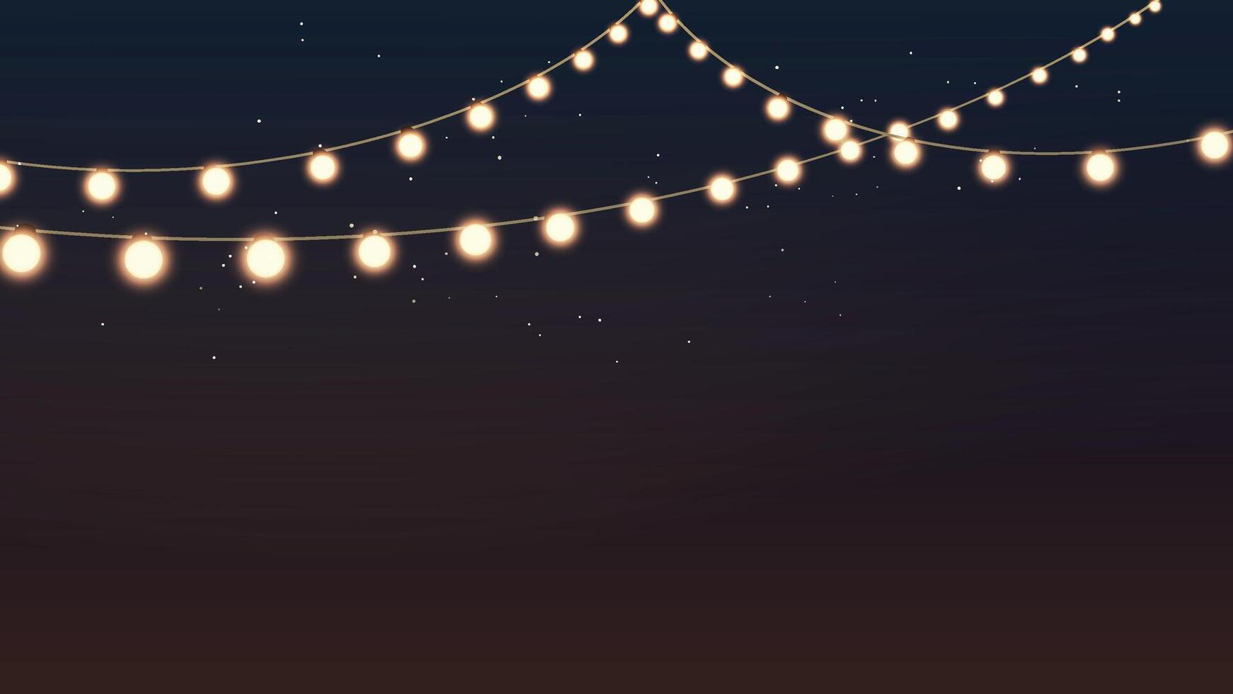 an outdoor garland with glow yellow lamps vector