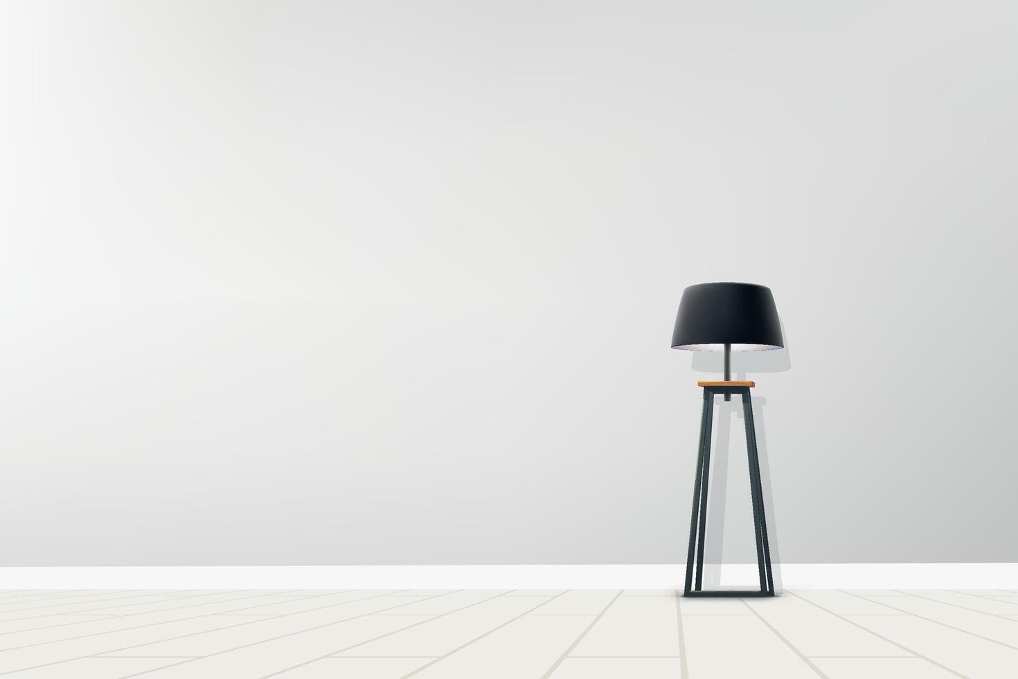 modern loft floor lamp in living room vector