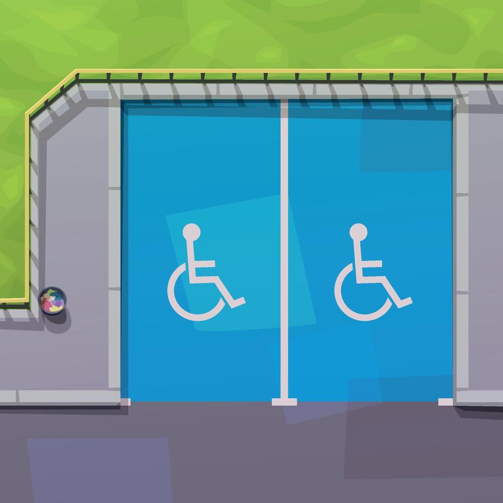 a parking lot for disabled top view vector