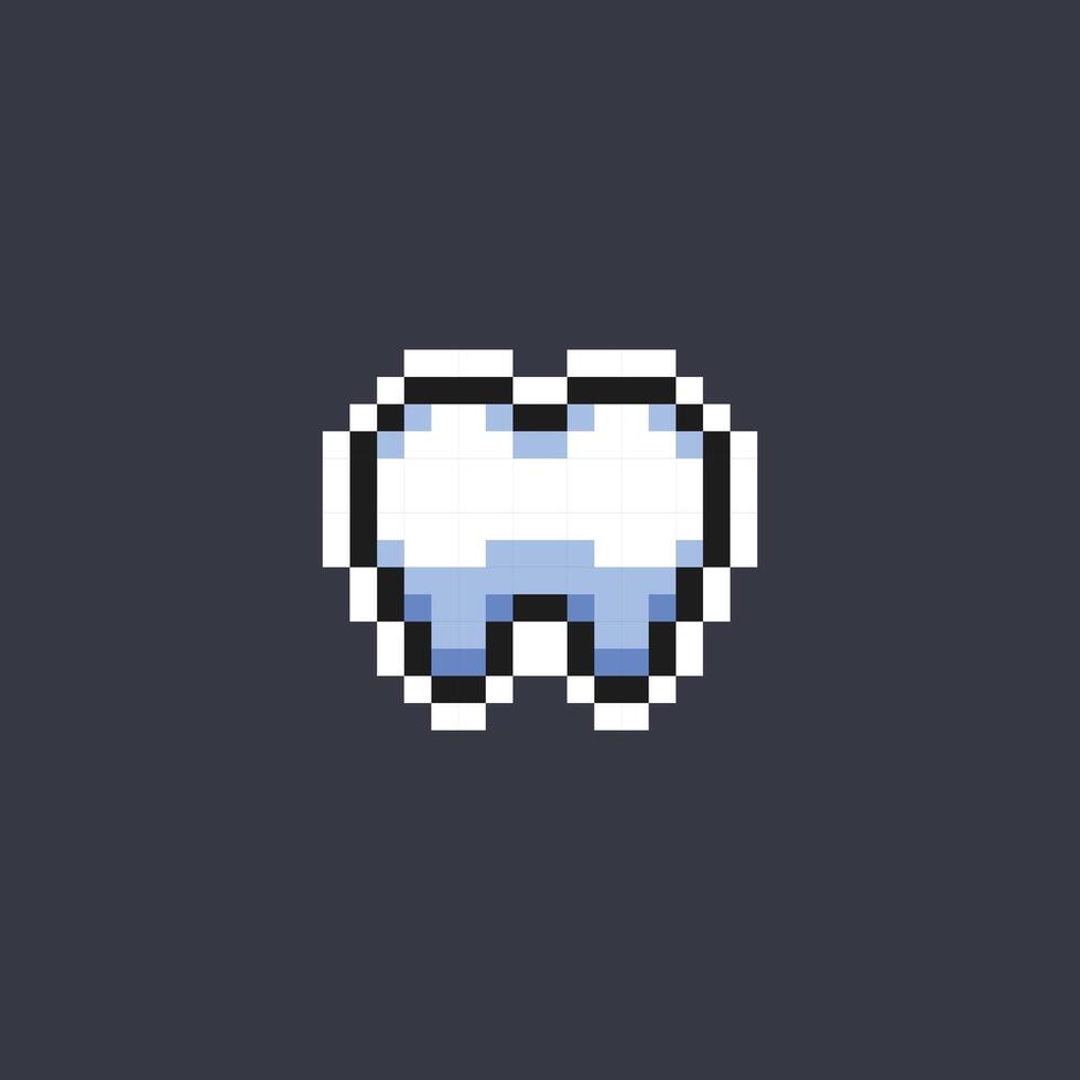 single tooth in pixel art style vector