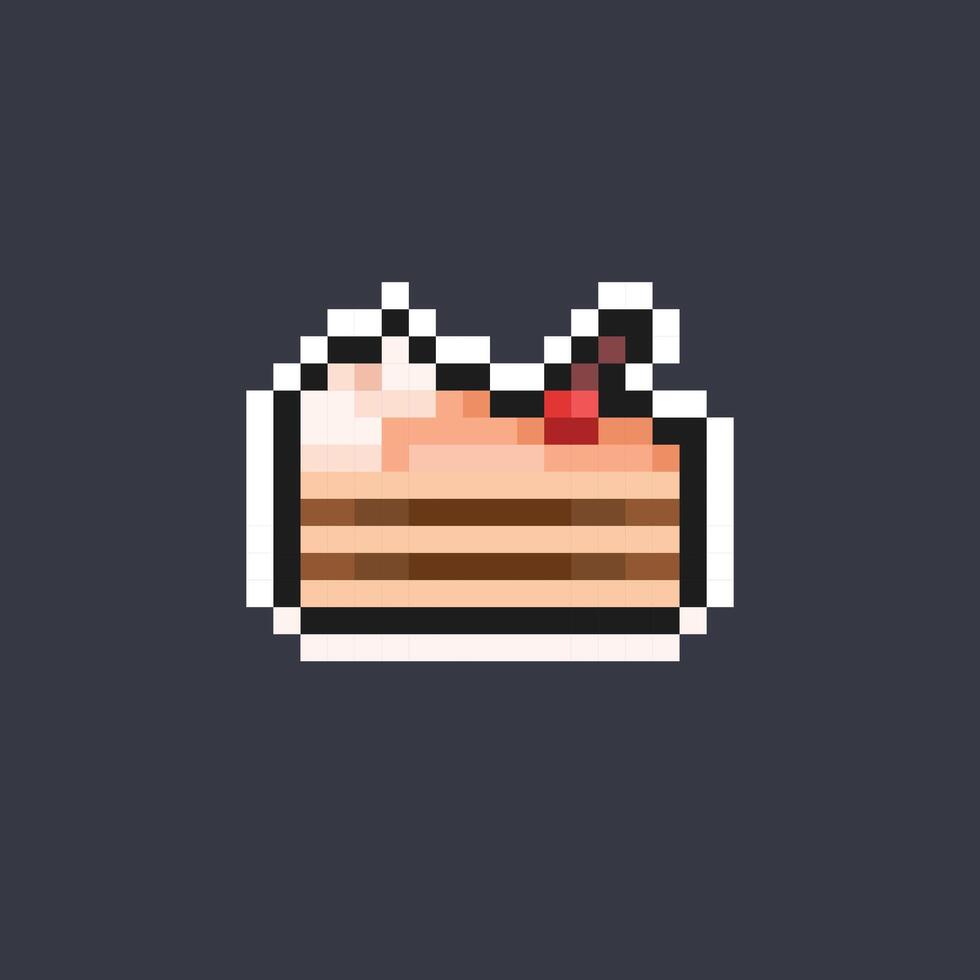 piece of cake in pixel art style vector