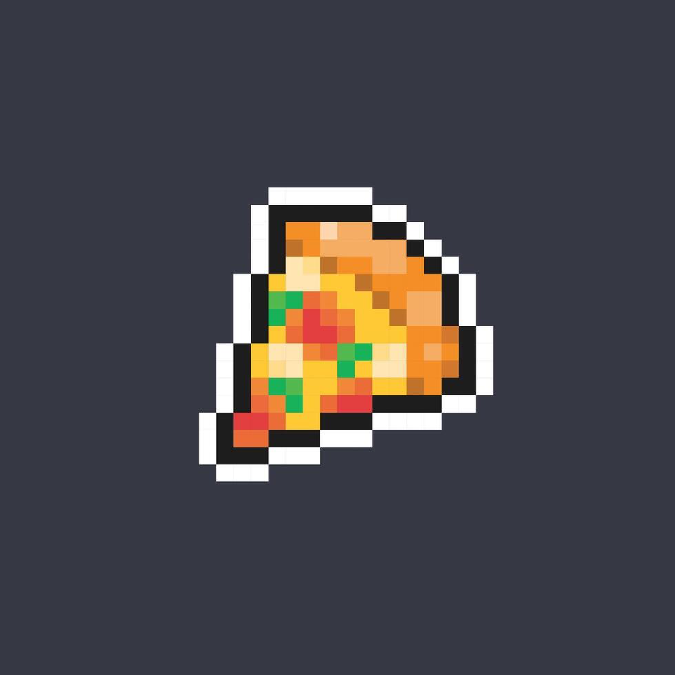 slice of pizza in pixel art style vector