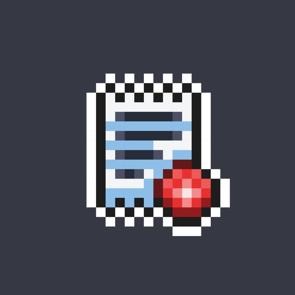 hospital recipe paper in pixel art style vector