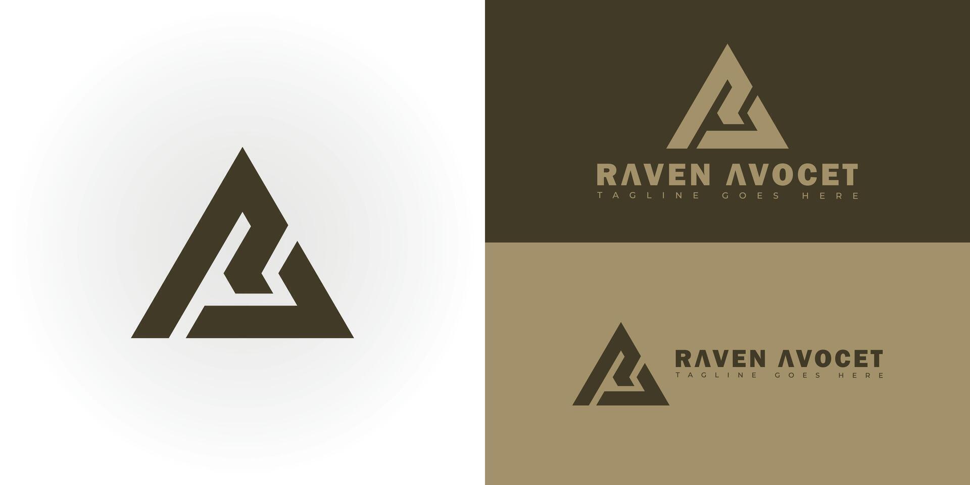 Abstract initial triangle letter RA or AR logo in deep green color isolated on multiple background colors. The logo is suitable for clothing brand icon logo design inspiration templates. vector