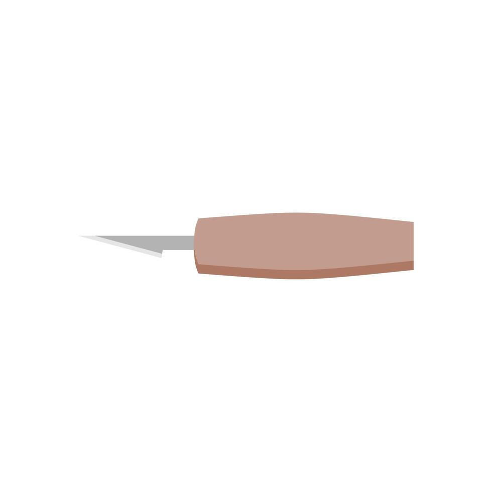 Saba-saki or Sabasaki, Japanese kitchen knife flat design illustration isolated on white background. A traditional Japanese kitchen knife with a steel blade and wooden handle. vector