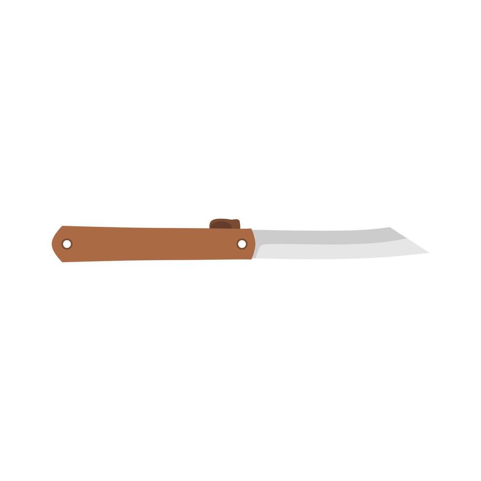 tradicional japonés higonokami bolsillo cuchillo plano diseño ilustración aislado en blanco antecedentes vector