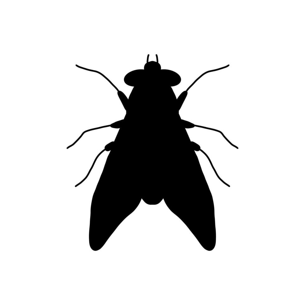 flt silueta ilustración. mosca icono aislado en blanco antecedentes. plano mosca icono símbolo firmar desde moderno animales colección para móvil concepto y web aplicaciones diseño vector