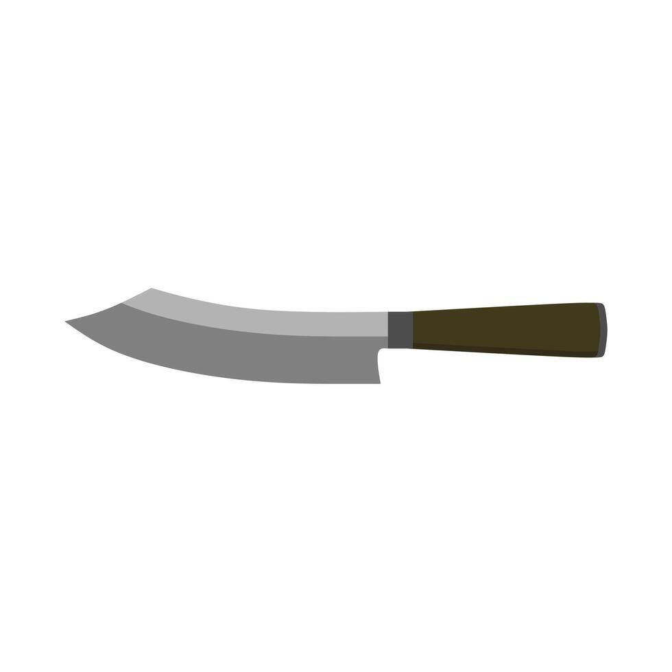 hakata bocho o bunka bocho. japonés cocina cuchillo plano diseño ilustración aislado en blanco antecedentes. tradicional japonés cocina cuchillo con un acero espada y de madera manejar. vector