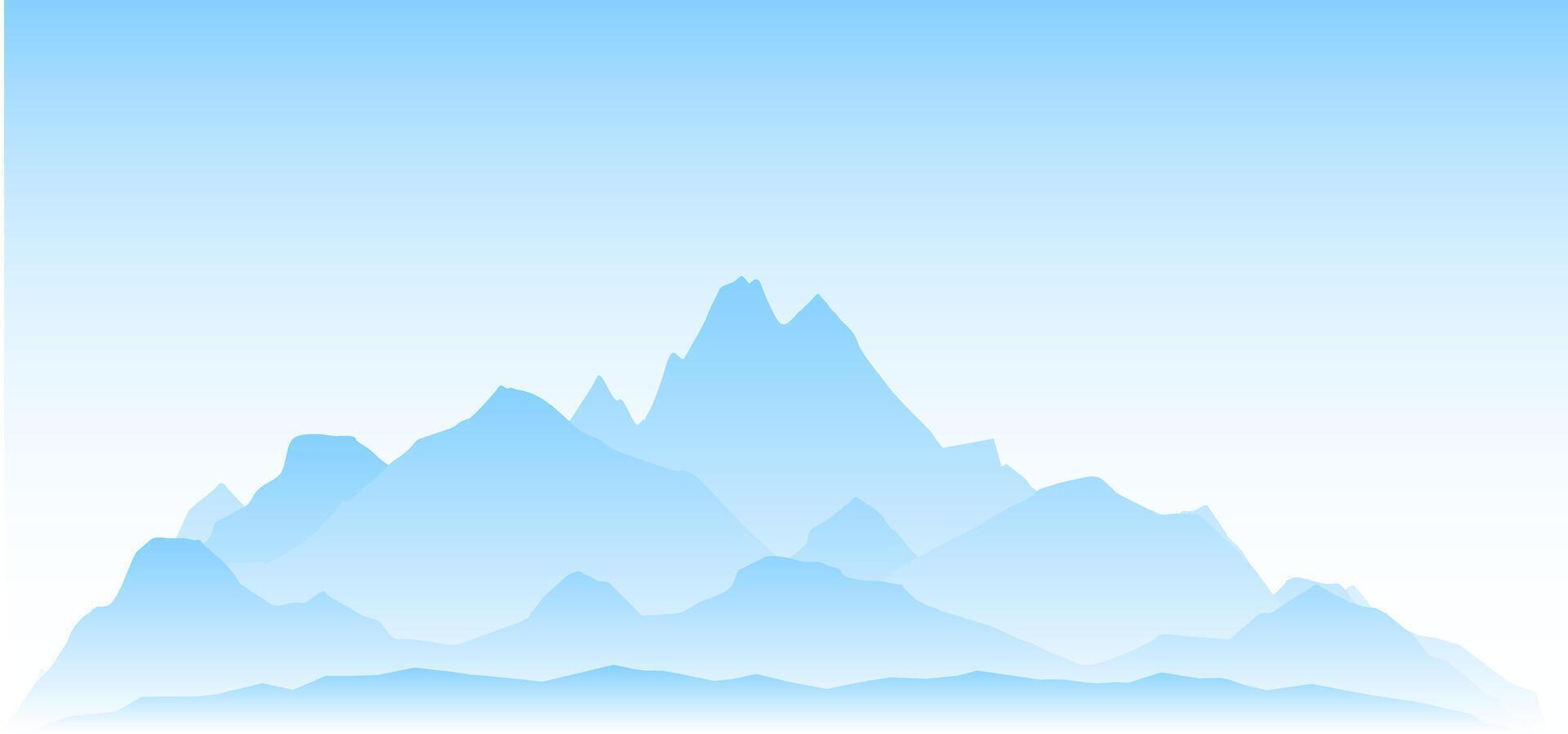 Rocky terrain natural landscape for scenery. Monochrome blue landscape vector