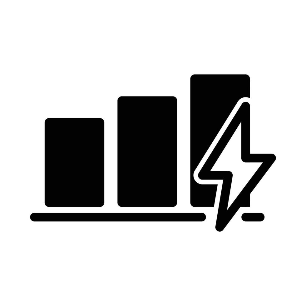 electricity chart solid icon design good for website and mobile app vector