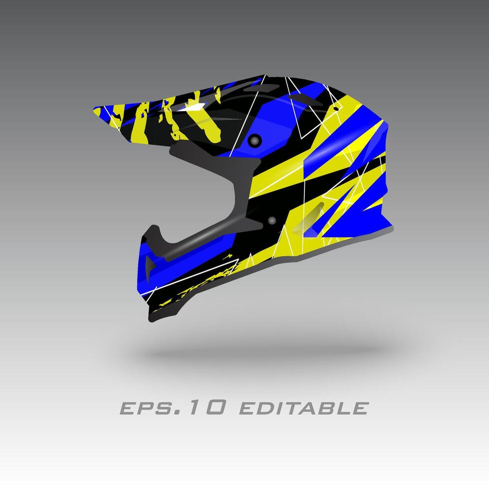 Motocross helmet livery wrap design vector