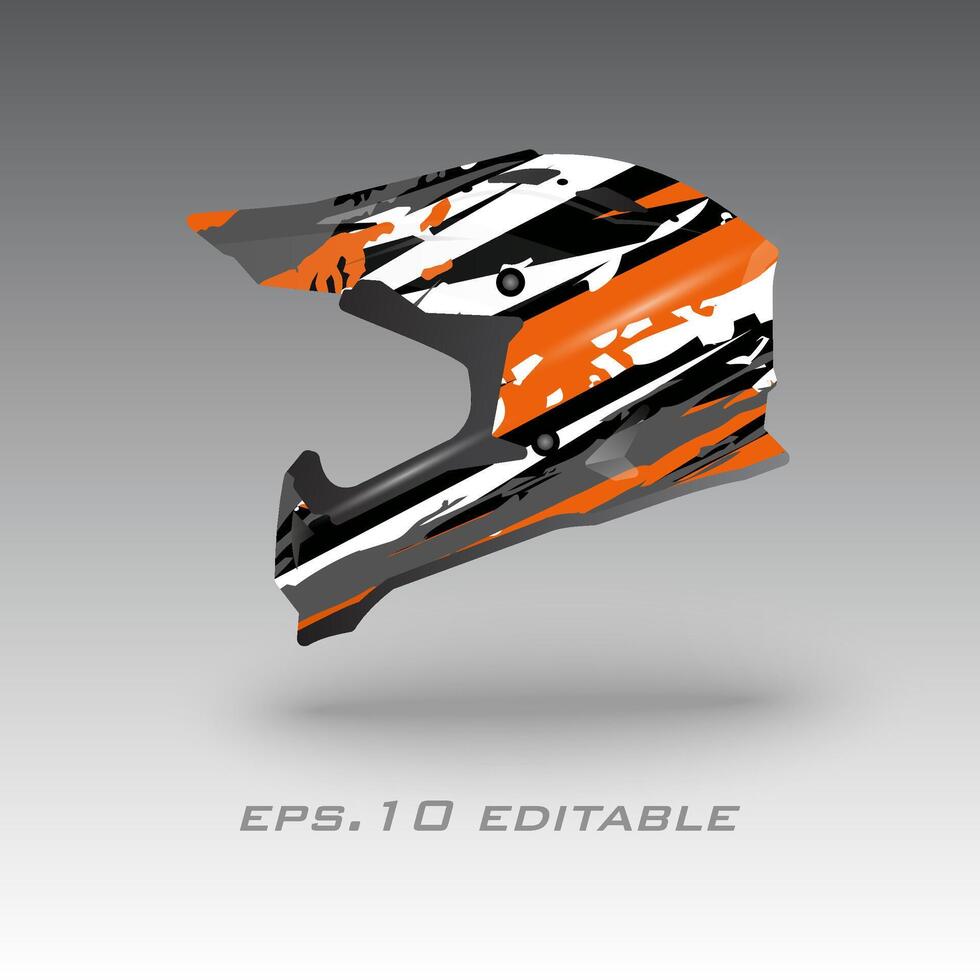 Motocross helmet livery wrap design vector