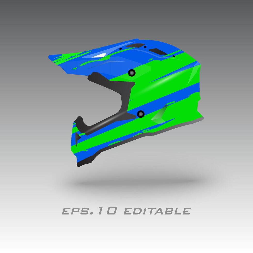 Motocross bike helmet wrap design eps.10 vector