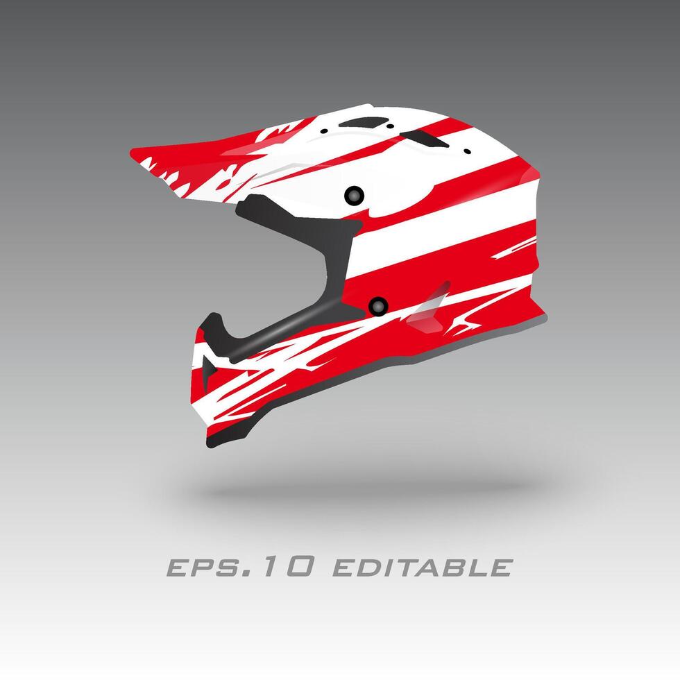Motocross helmet livery wrap design vector