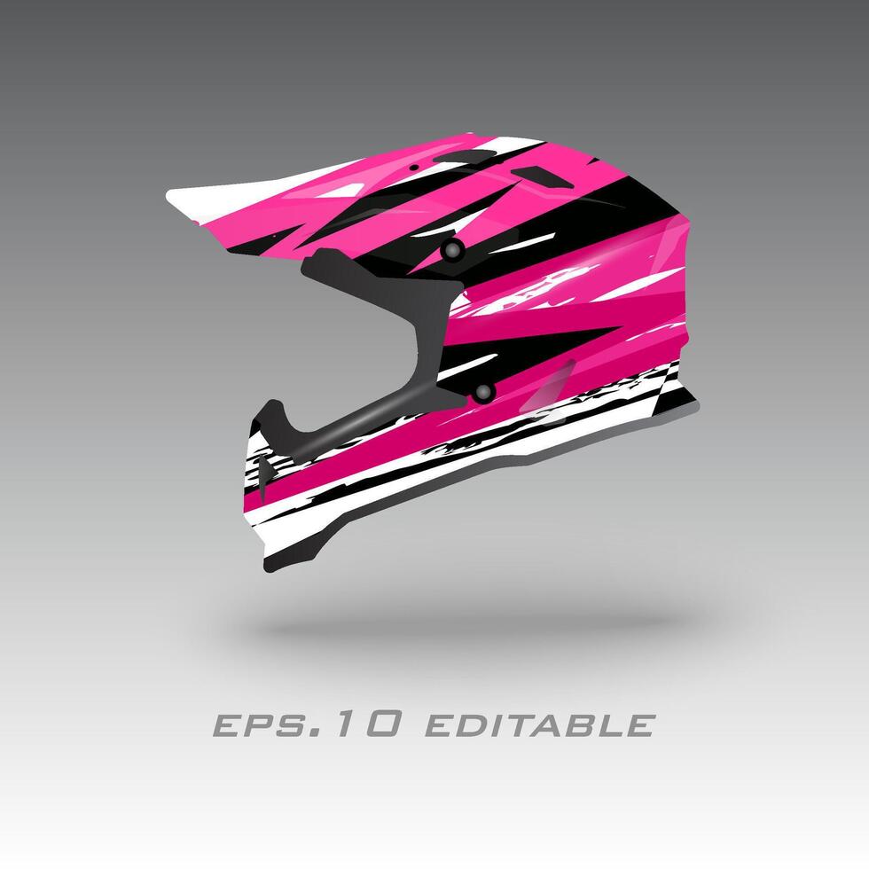 Motocross helmet livery wrap design vector