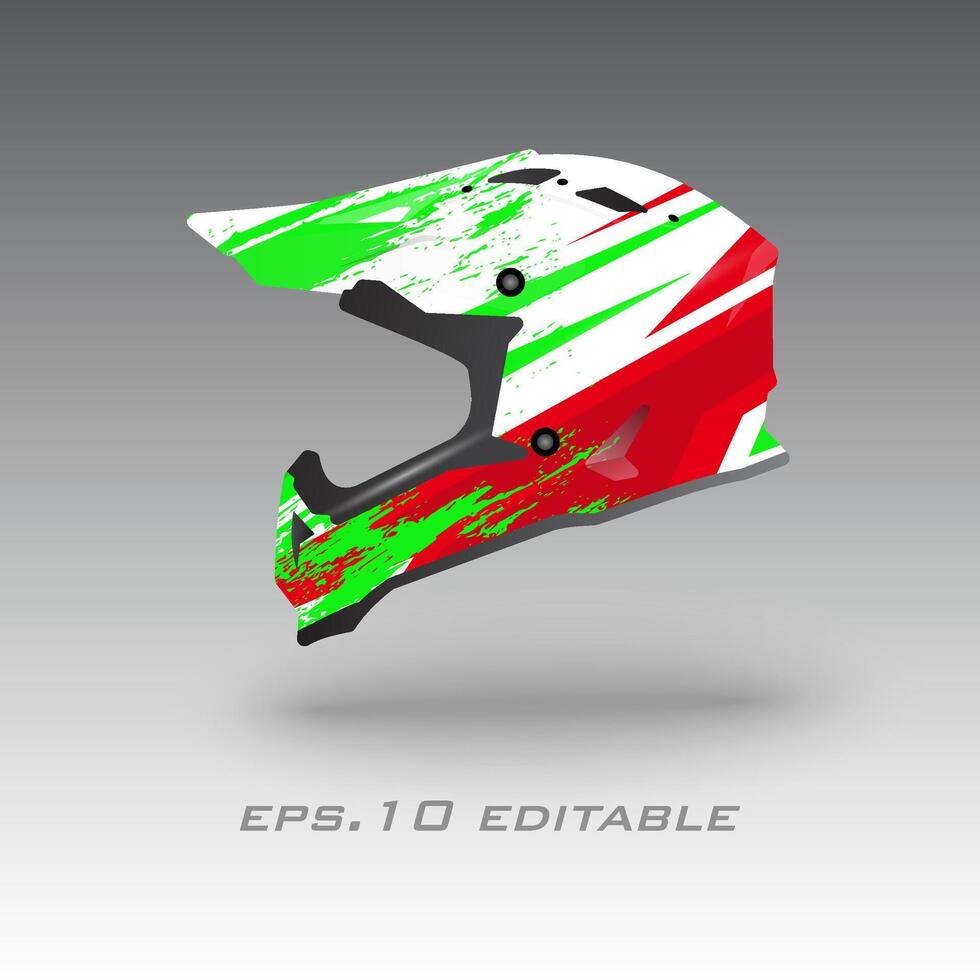 Motocross helmet livery wrap design vector