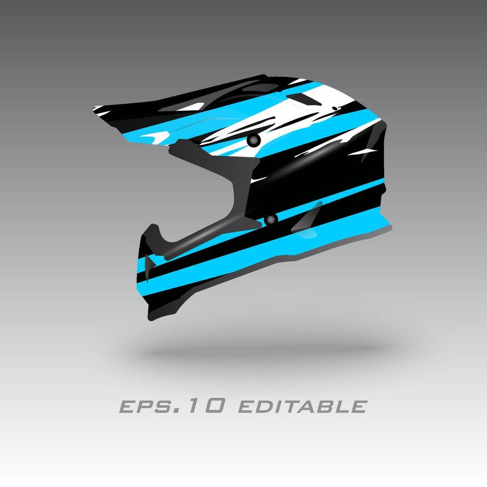 Motocross helmet livery wrap design vector