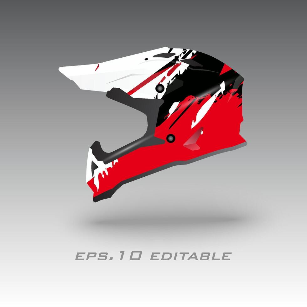 Motocross helmet livery wrap design vector