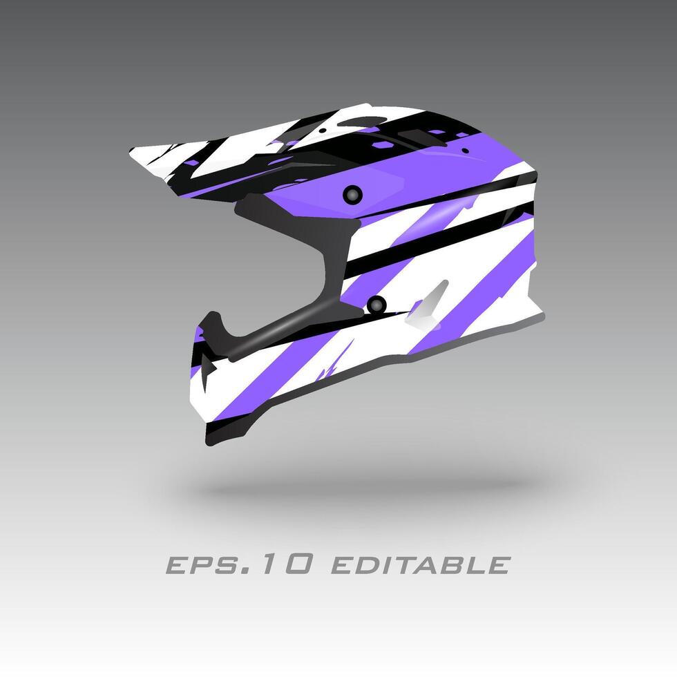Motocross bike helmet wrap design eps.10 vector