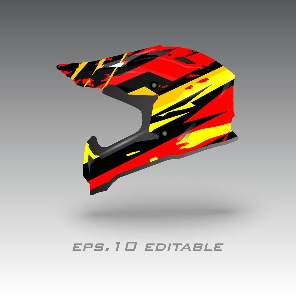 Motocross helmet livery wrap design vector