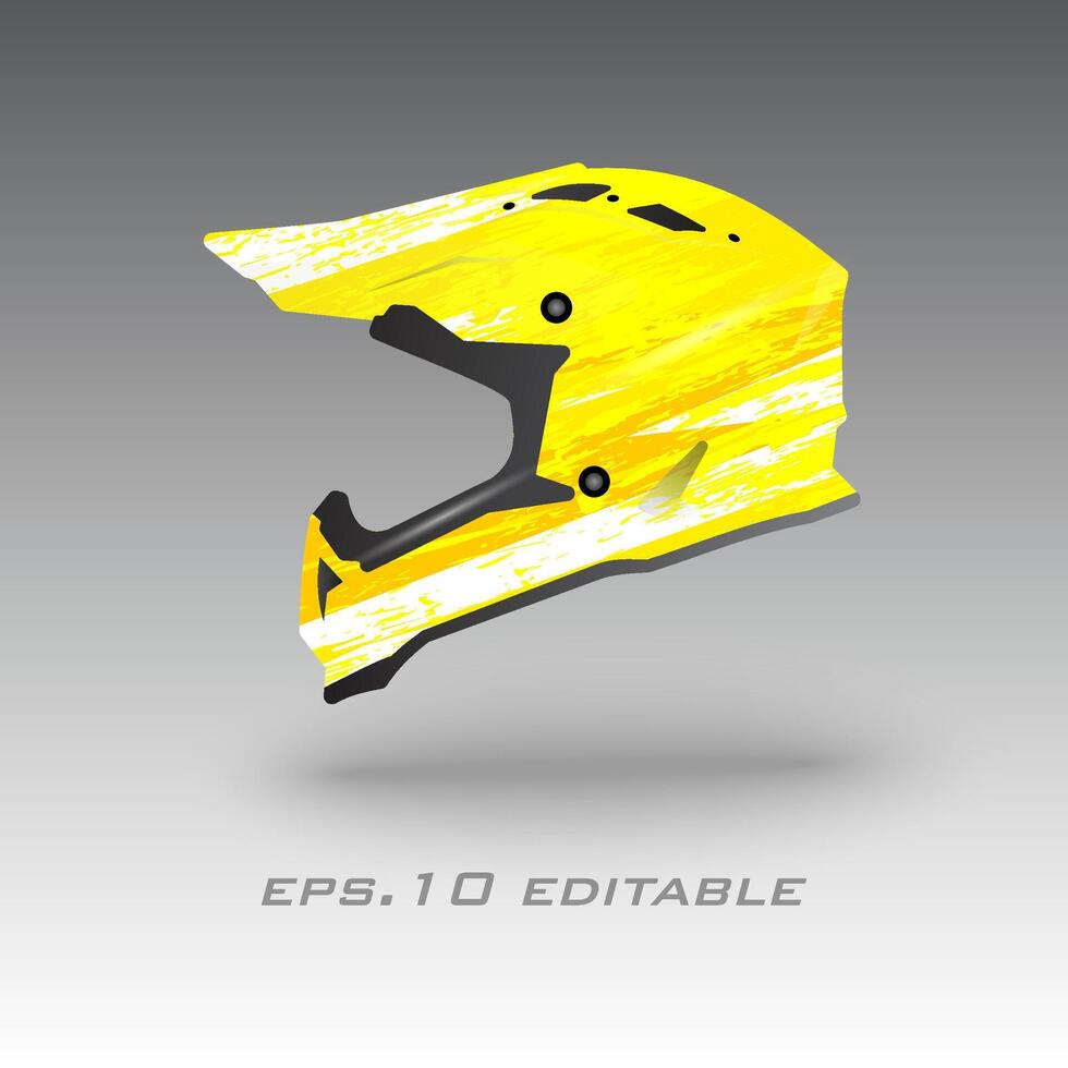 Motocross helmet livery wrap design vector
