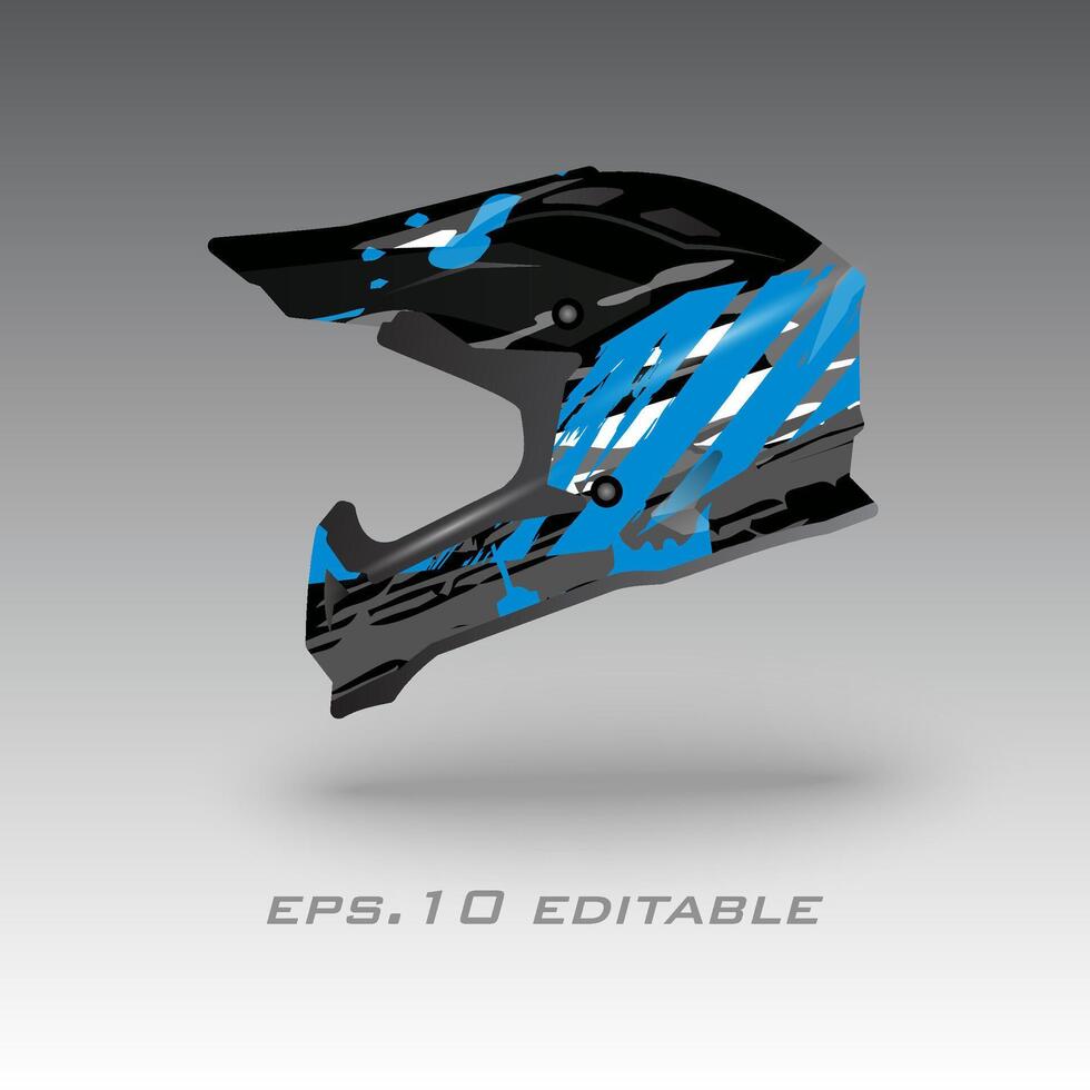 Motocross helmet livery wrap design vector