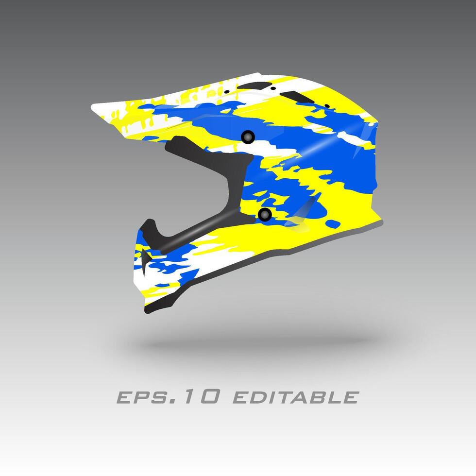 Motocross bike helmet wrap design eps.10 vector