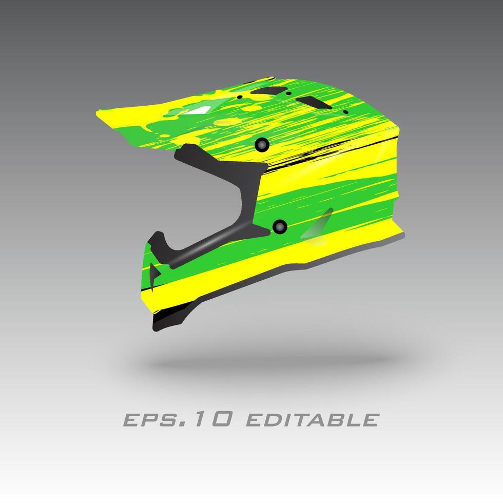 Motocross bike helmet wrap design eps.10 vector