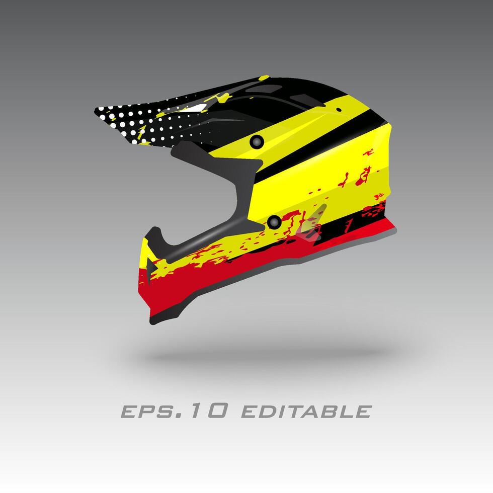 Motocross bike helmet wrap design eps.10 vector