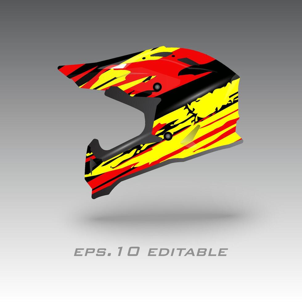 motocross bicicleta casco envolver diseño eps.10 vector