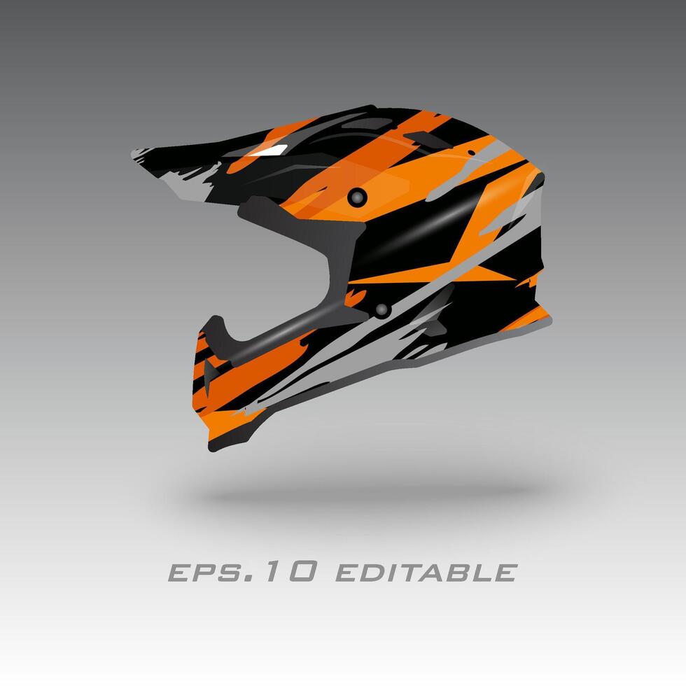 Motocross bike helmet wrap design eps.10 vector