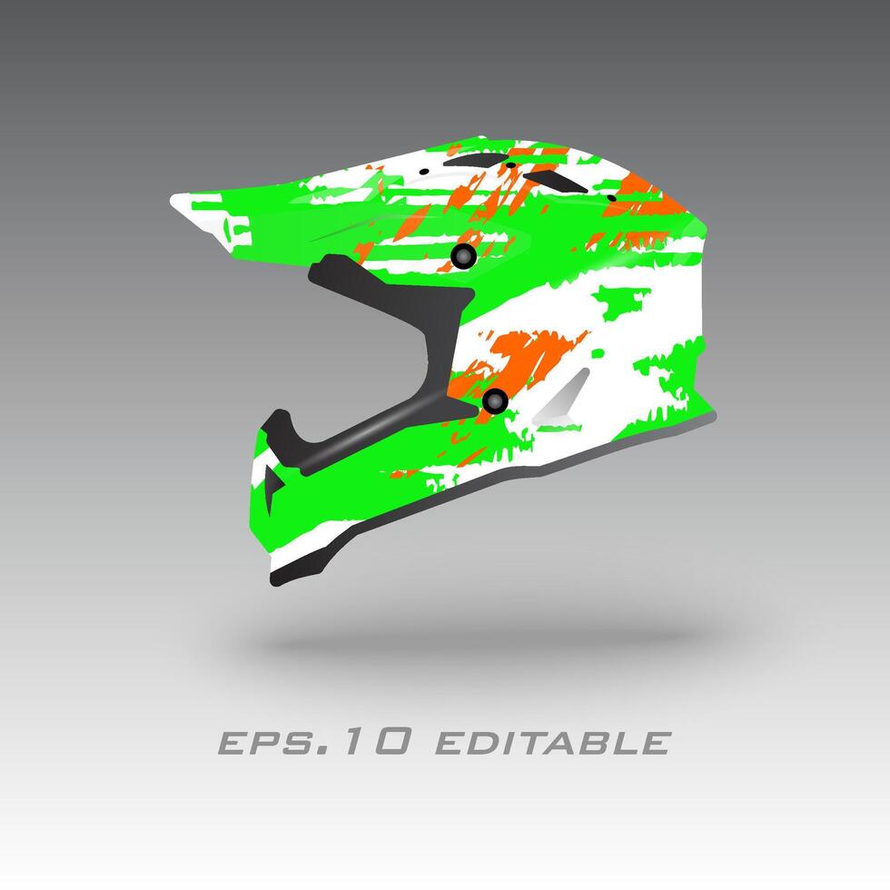 motocross bicicleta casco envolver diseño eps.10 vector