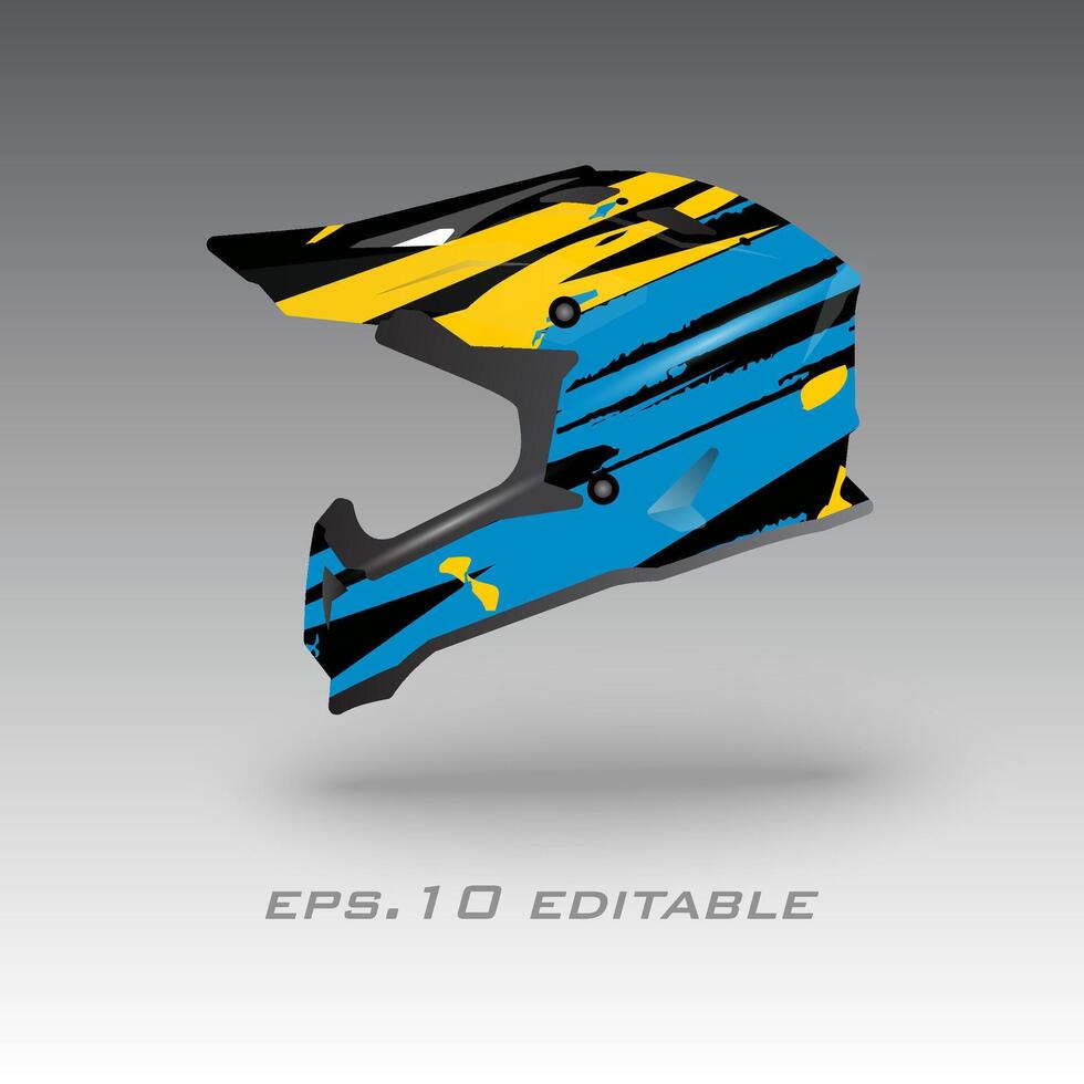 Motocross bike helmet wrap design eps.10 vector