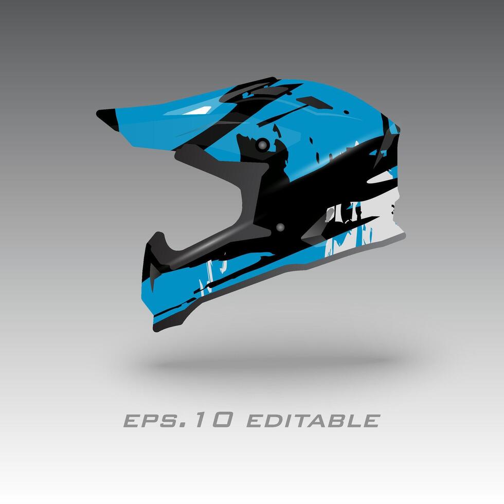 Motocross bike helmet wrap design eps.10 vector