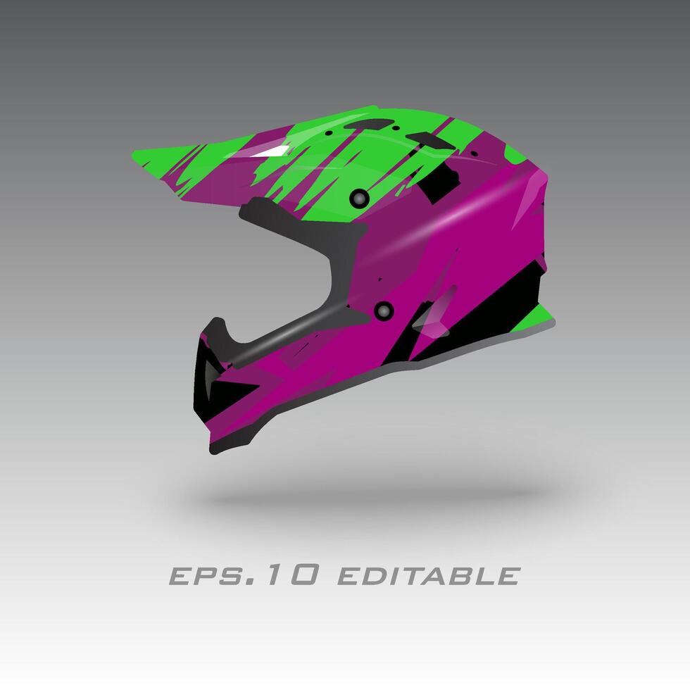 Motocross bike helmet wrap design eps.10 vector