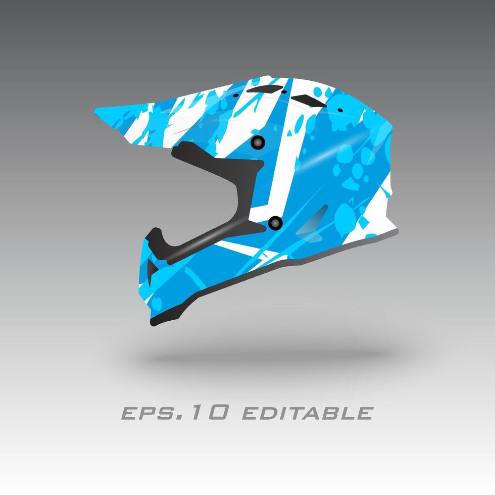 Motocross bike helmet wrap design eps.10 vector