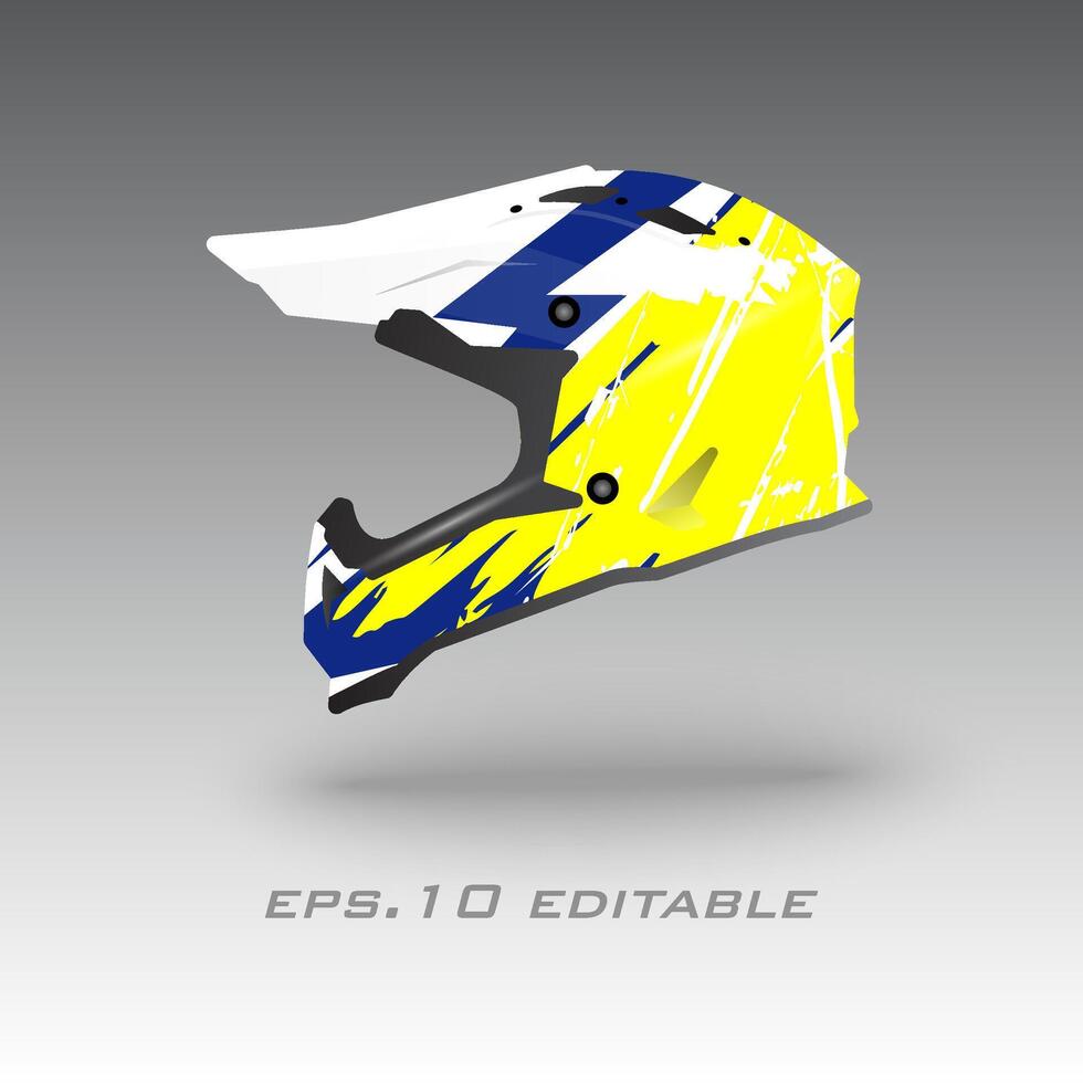 Motocross bike helmet wrap design eps.10 vector